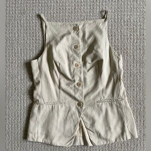 Madewell Tan Button-Front Vest